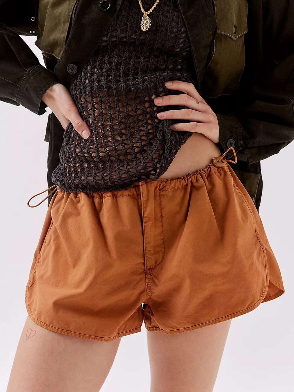 Urban Outfitters Rust Orange Athletic Drawstring Shorts